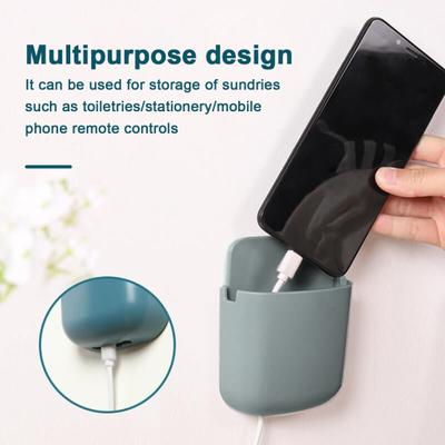 2Pcs Remote Control Holder Wall Mount No Drill Modern TV Air Conditioner Remote Storage Box Pen Organizer Cell Phone Charging Rack Home Office