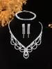 European Style Diamond-Inlaid Evening Necklace & Jewelry Set for Brides