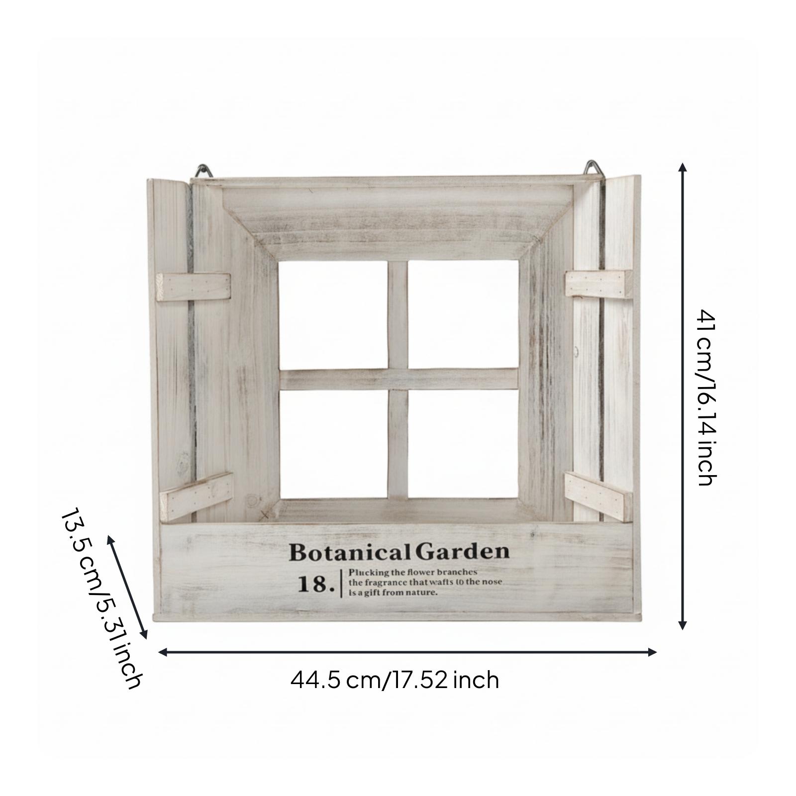 Rustic Window Wall-Mounted Decor Shutter Wood