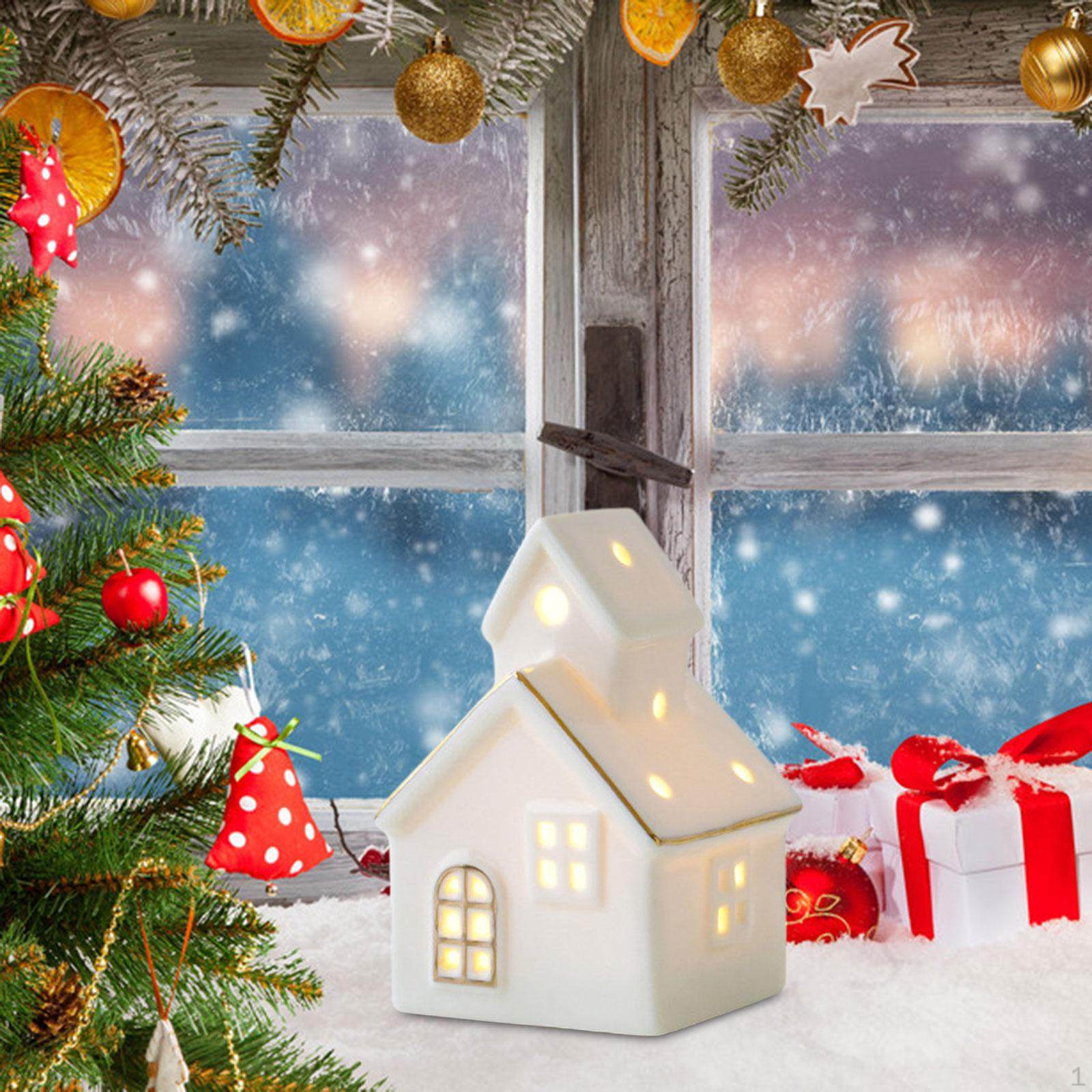 

Рождественское украшение, освещенная статуя, керамическая скульптура, настольная фигурка, рождественское украшение для 6cmx5.5cmx9.5cm