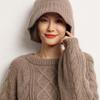 Cashmere Autumn and Winter New Women's Korean-style Flat Thickened Simple Fisherman Hat Top Knitted Hat