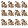 12Pcs Embroidery Cloth Stickers Tigerkin Pattern Patch for DIY Clothing Case Bag Decoration