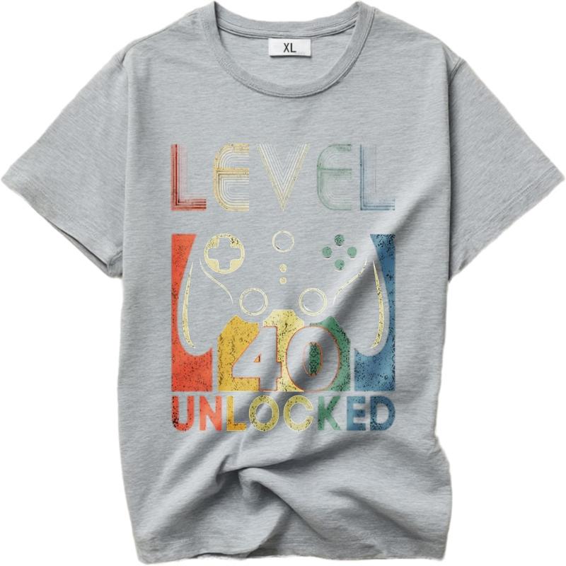 men brand tshirt Daily Wear summer Women t shirt Level Forty Unlocked Game Controller Short Sleeve Street Wear Crew Neck tees