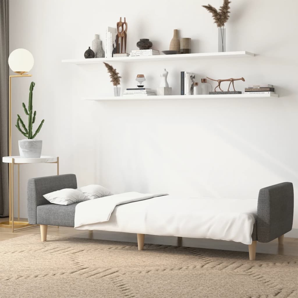 Vidaxl 2-Seater Foldable Sofa, Light Gray, Upholstered In Fabric