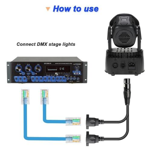 Xiatiaosann XLR 3-Pin to Dual RJ45 Cable, Dual RJ45 Female to XLR 3-Pin Male Cable, Dual RJ45 Female to XLR 3-Pin Female Cable, Dual RJ45 to DMX XLR C