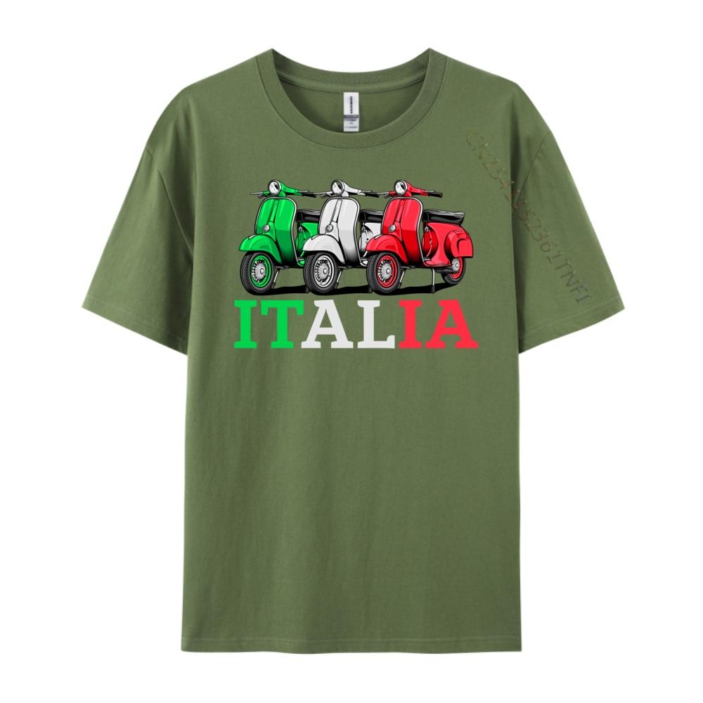 Italia Scooter Moped Motorcycle Biker Cream T Shirt Mens Gifts Graphic Tees Streetwear Tshirt Leisure