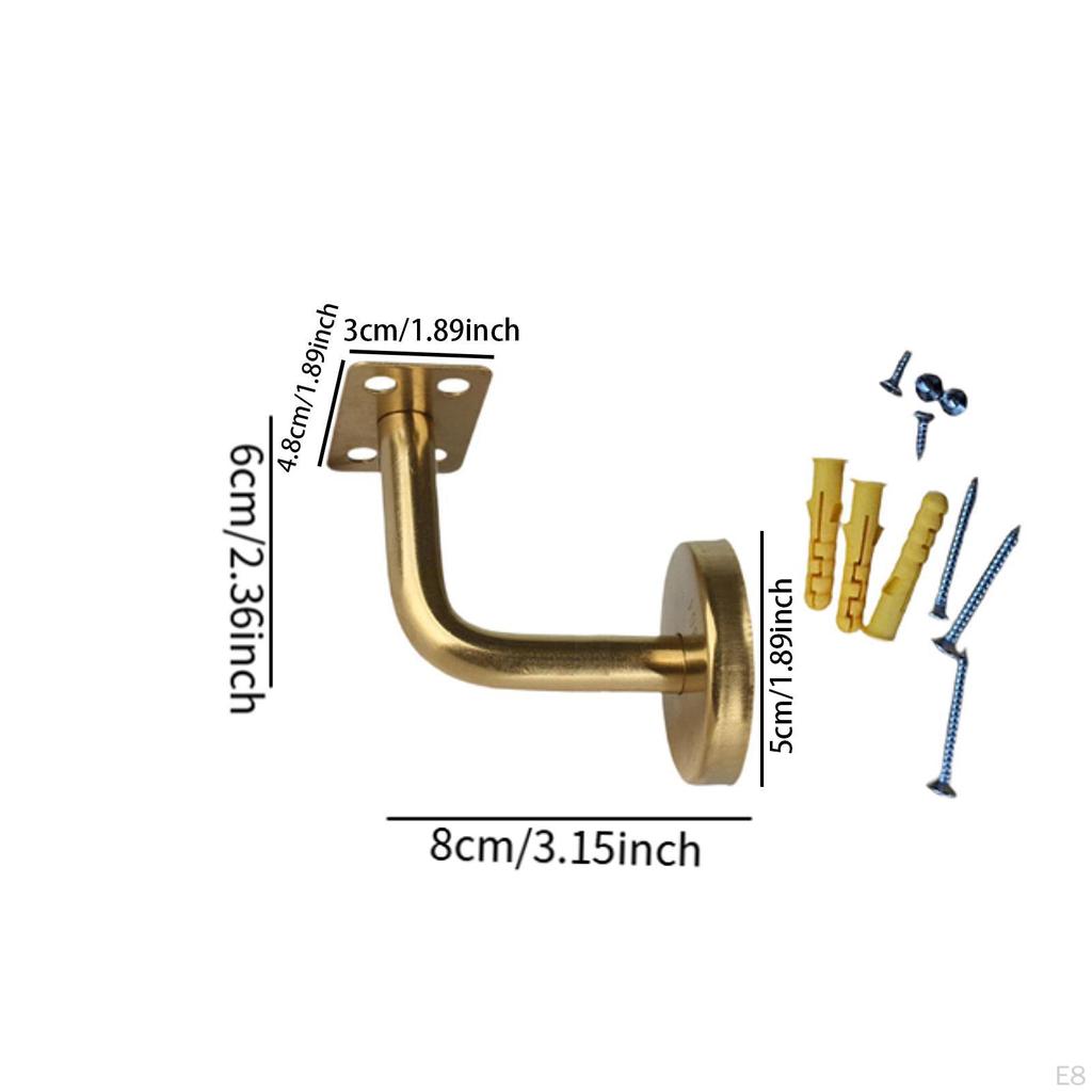 6 Pieces Banister Support Stairs Hand Rail Brackets Corridor Outdoor Indoor Railing Versatile