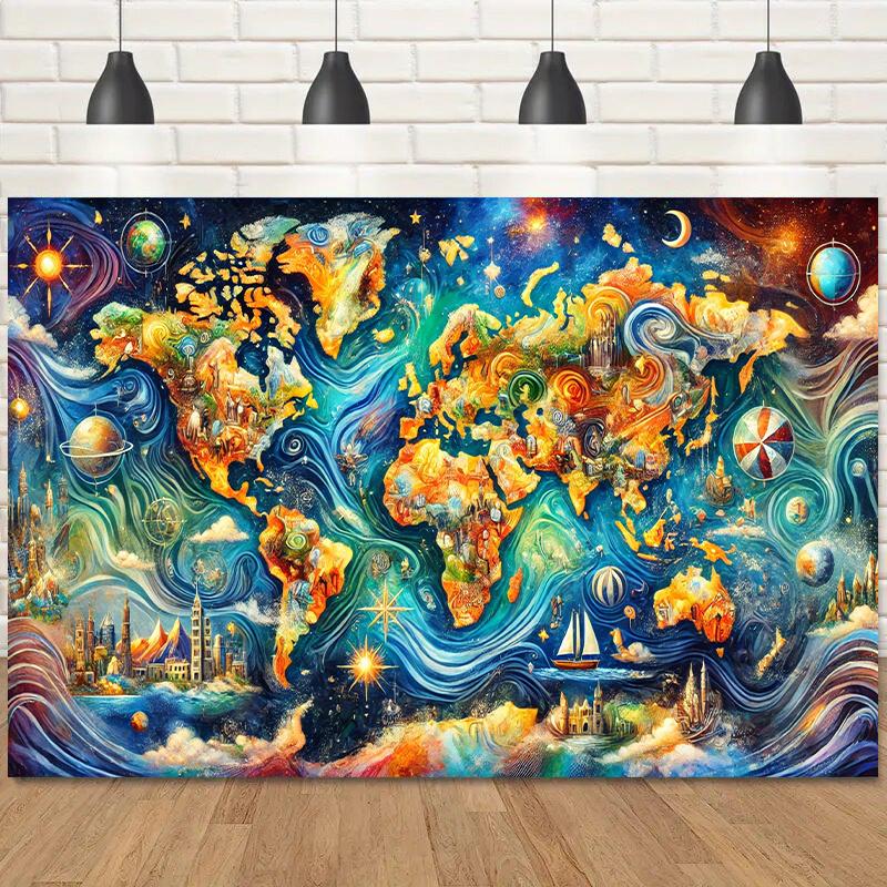 1 piece, Colorful World, International Welcome party banner, school classroom party, universal festival celebration