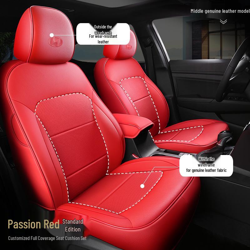 OMN Modern Reina Car Seat: Custom Full-Wrap Sporty Leather Cushion, All-Season Use