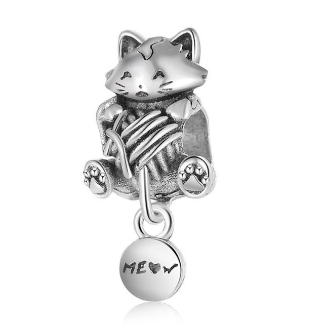 1Pcs New Cute Silver Star Cat Elephant Mushroom Bear Pendant Fit Original Charm Bracelet Women Jewelry Gifts