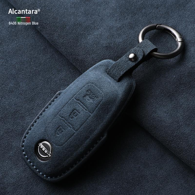 Nissan Teana/X-Trail/Qashqai/Tiida Key Case: Suede, Full Coverage, Tanlu Buckle