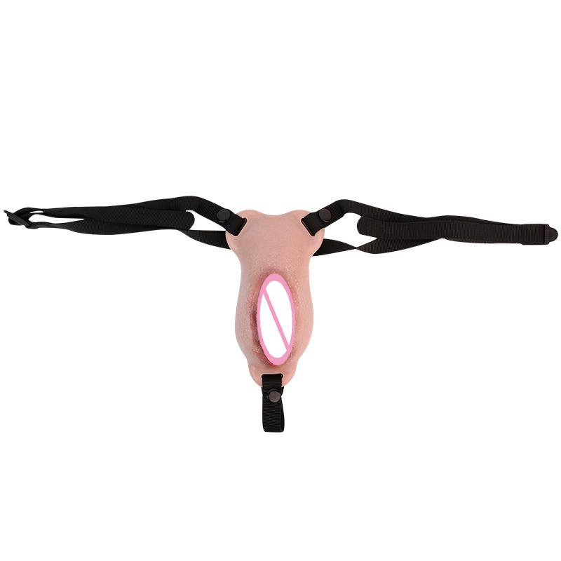 FAAK Silicone Chastity Cage Penis Cover Insertable Vaginal Pant Discreet Daily Wear Chastity Device Realistic Clitoris Wholesale