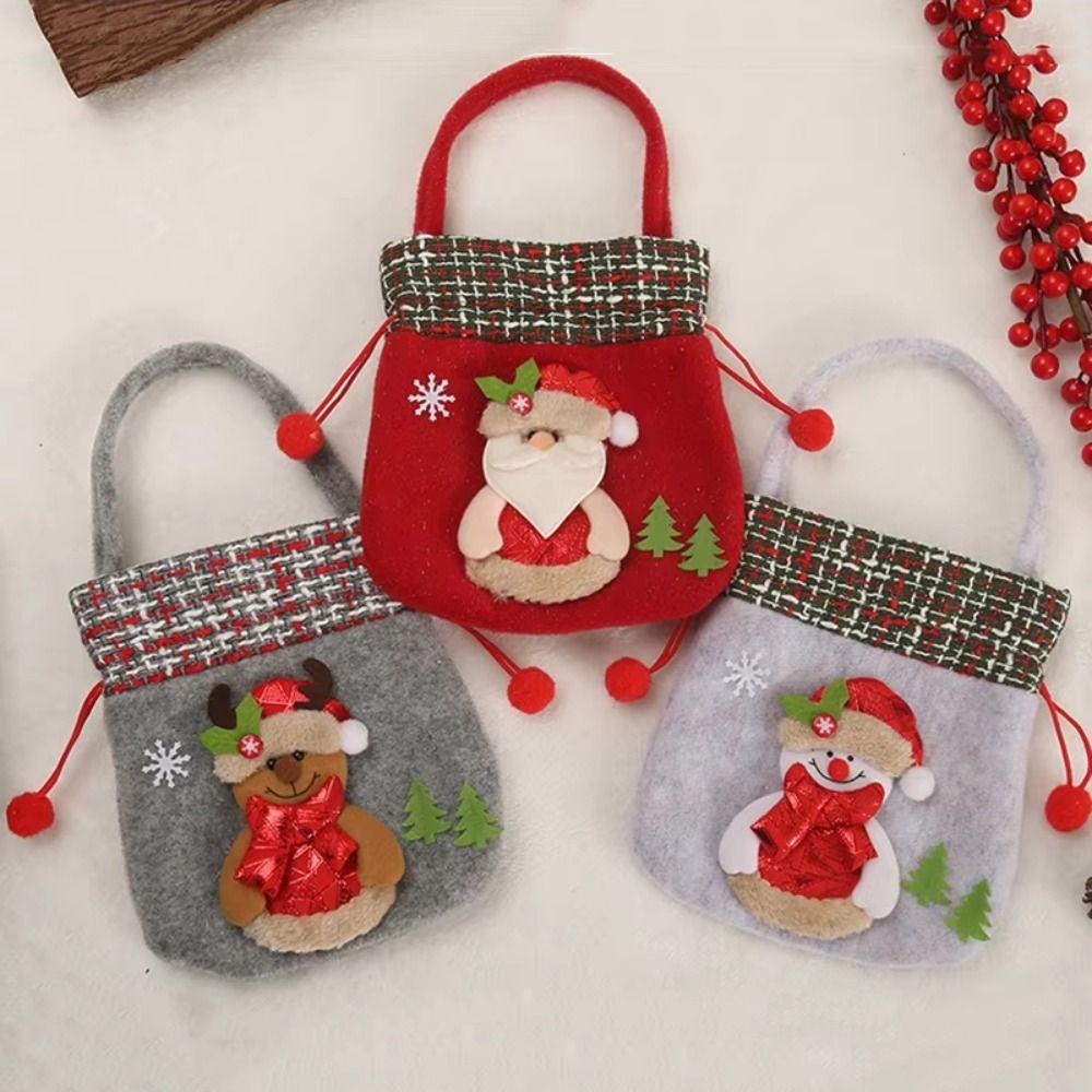 

Santa Claus Christmas Gift Bag Elk Xmas Packaging Bag Creative Candy Handbag Candy Jars