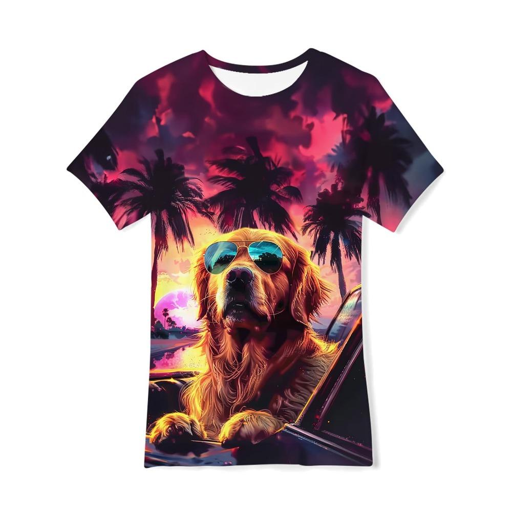 3D Cute Animal Cat Print T-shirt Men Women Summer Animal Casual Tops Tees Kids Cartoon O-neck Short Sleeve T Shirt Hawaii Tshirt