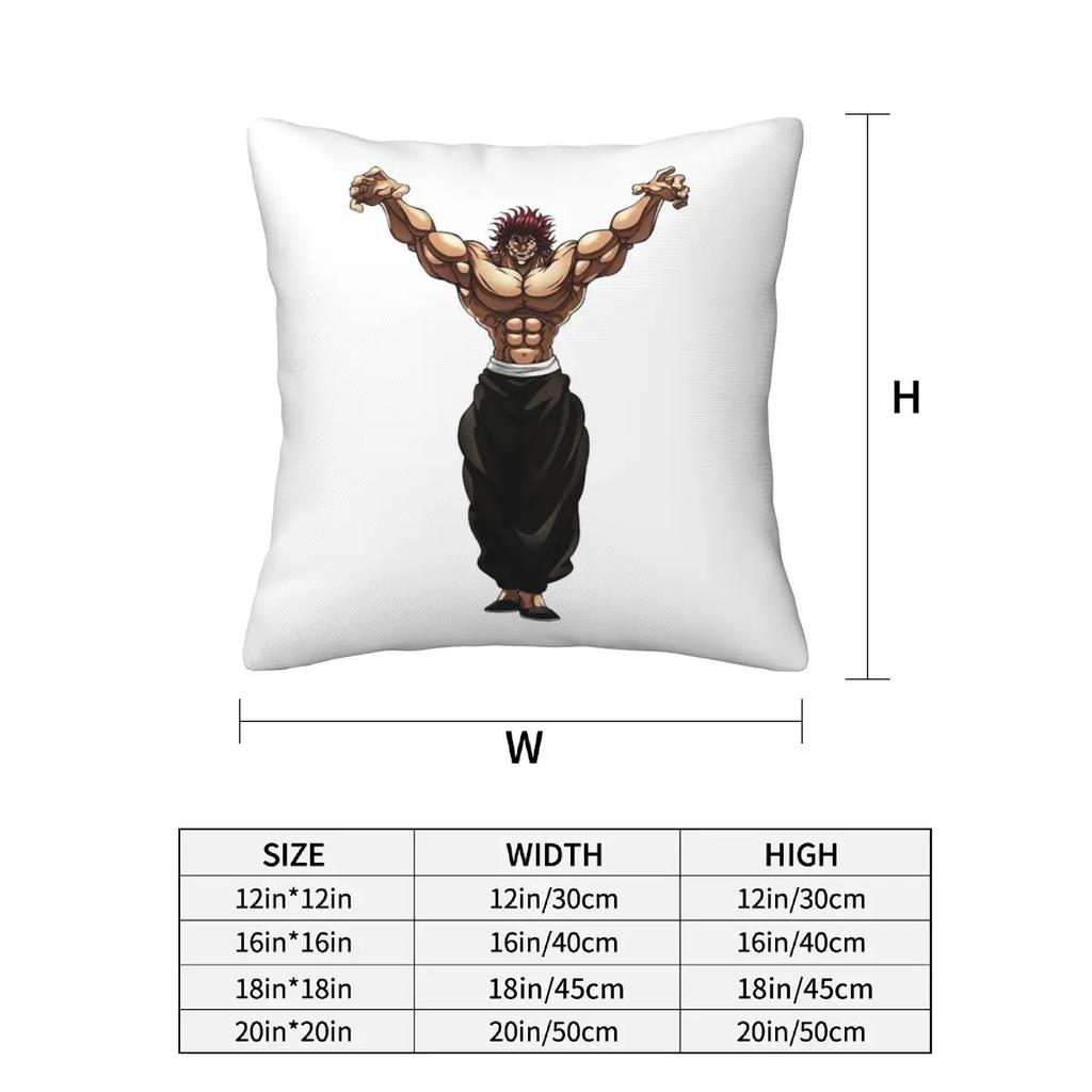 Yujiro Baki Hanma Grappler Fight 2 Pcs Square Pillowcase Pillow Cover Cushion Decor Comfort Throw Pillow For Home Car