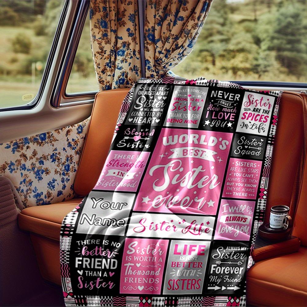 Sister Butterfly Jar Blanket Personalized Name Soft Comfortable Stylish Blanket Car Blanket Perfect For Travel Camping Outdoor Home Suitable For All