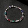 Europäisches und amerikanisches kreuzförmiges farbiges Schmuckstück Zirkon buntes Armband 11 Farben optional Damen