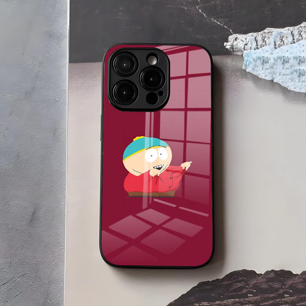 S-South Cute P-Park Phone Case For IPhone 17 Air 16 E Pro Max 15 14 13 Mini 12 Pro 11 Max Plus Black Glass Cover