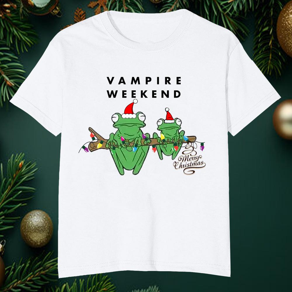 Santa Vampire Weekend Frog Merry Christmas White All Size Shirt AR411 Unisex T-Shirt M