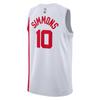 Nike X NBA Collaboration Brooklyn Nets Dri-Fit Ben Simmons Crew Neck Lightweight Moisture-Wicking Basketball Shirt Men tops White DO9444-103