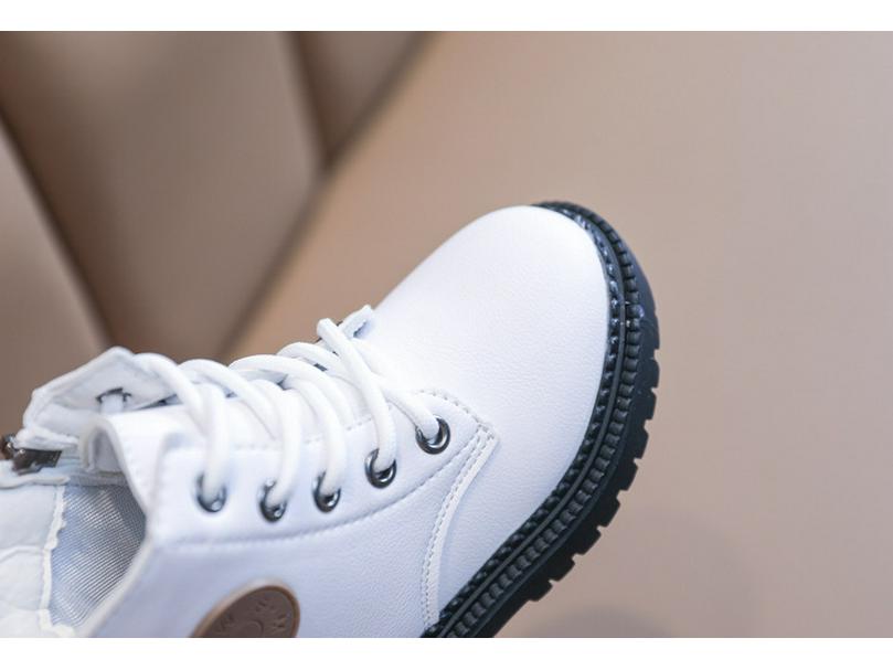 2024 Autumn/Winter Waterproof Cotton Martin Boots - Soft Sole Leather Ankle Boots for Boys & Girls, British Style