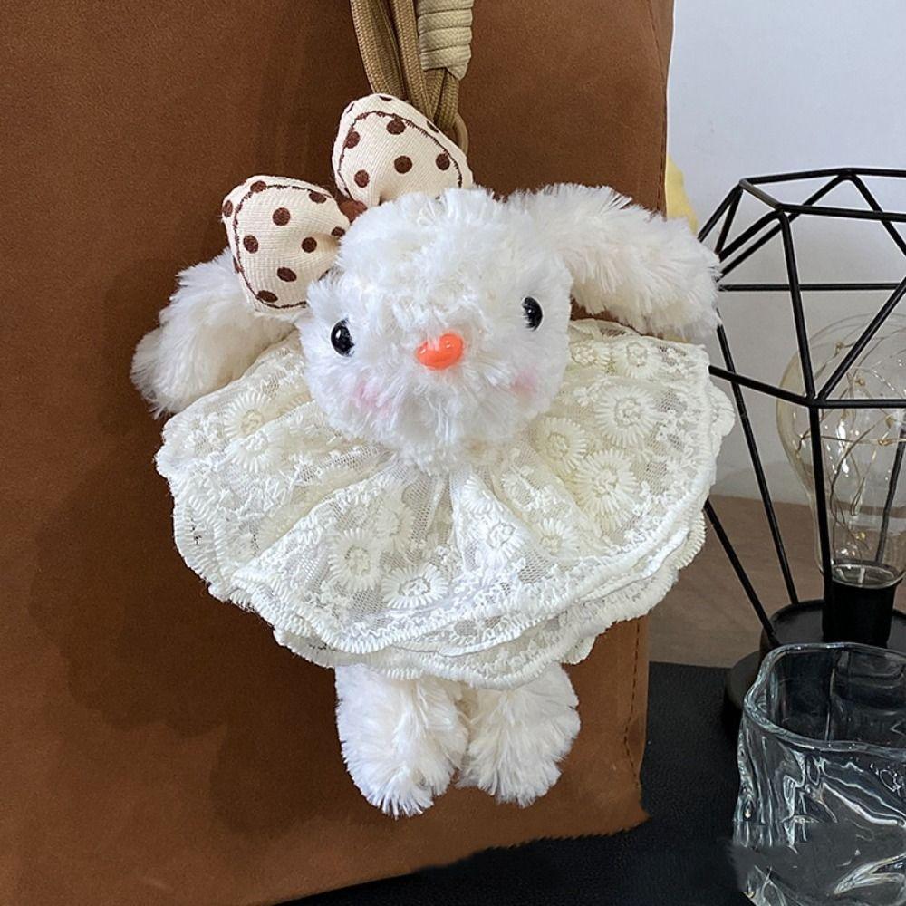 Long-eared Plush Rabbit Pendant Hanging Decoration Stuffed Rabbit Bunny Keychain Women Girls