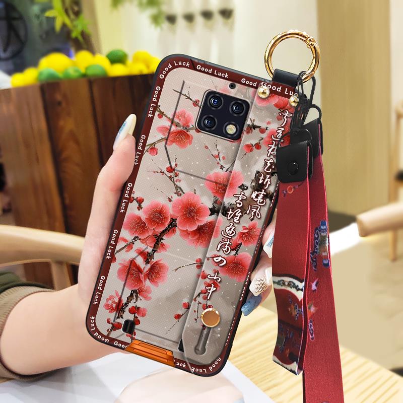 Ring Phone Holder Phone Case For Oukitel WP6 Elderly lady Fashion Lanyard Chinese style Kickstand Silicone Durable