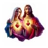 Glorious Light of Hope Jesus And Mary Cartoon Vinyl Sticker Decal Religious Theme Self-adhesive Home Decor W80
