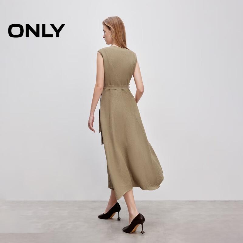 ONLY Women's Retro V-Neck A-Line Long Dress
