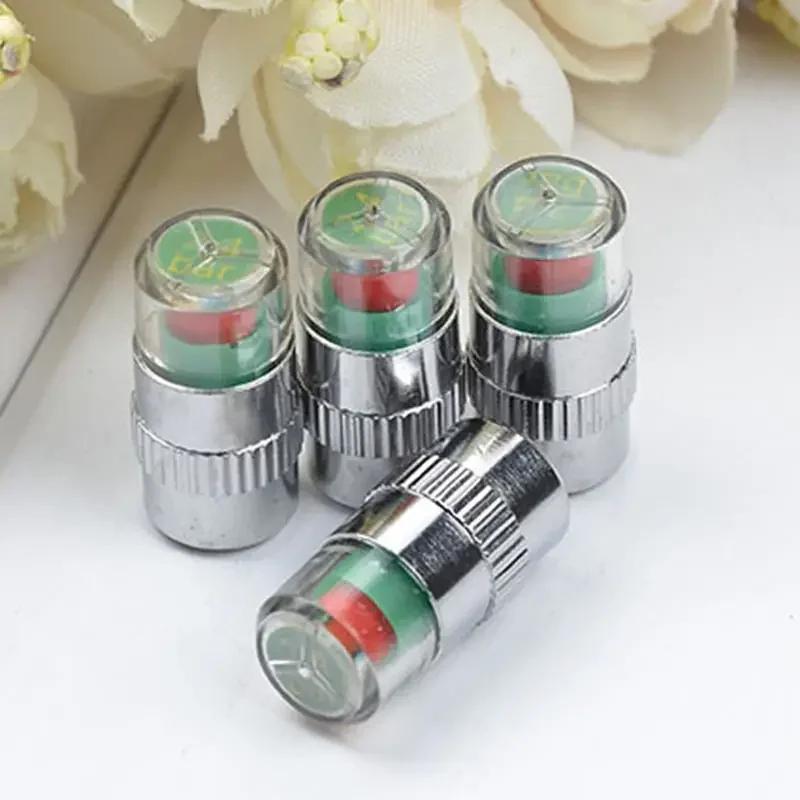 4PCS Car Tire Pressure Caps, Tire Valve Cap with Pressure Indicator Tyre Pressure Monitor Valve Caps Air Alert Auto Accessories
