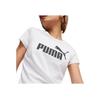 Puma Essentials Logo Casual Round Neck Short Sleeve T-Shirt Women Tops White 586774-02
