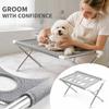 Stainless Pet Bathing Rack with -Scratch - Restraint and Dog Grooming Holder for Washing and Nail Trimming