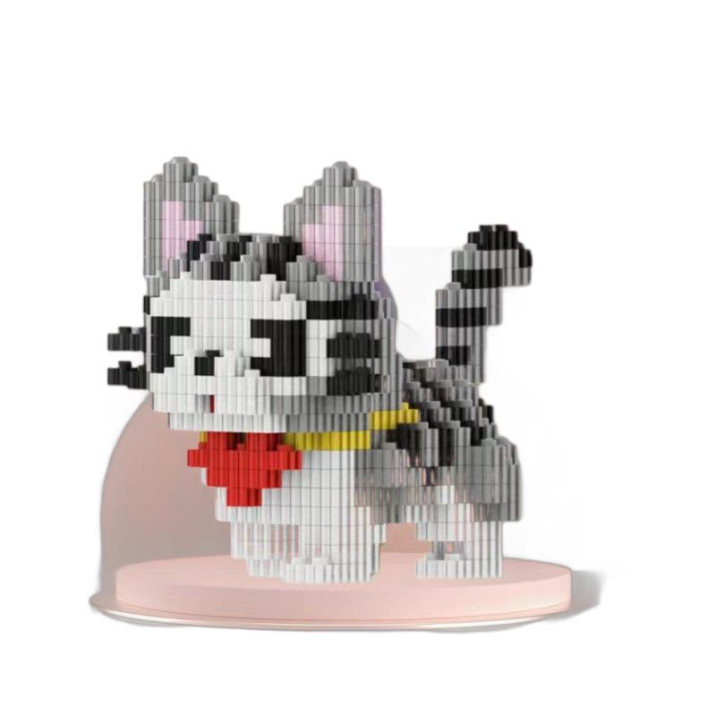 Little Kitten Building Blocks Toy – 2024 Summer Educational Gift for Girls