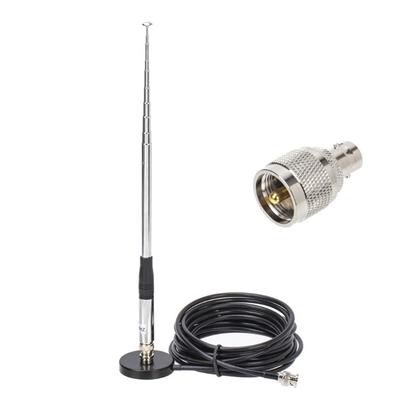 Telescopic 27MHz BNC 9-51Inch Antennas Kit 5m Coaxial Cable Suitable for CB Radios Includes Magnetic Base&PL259 Adapter