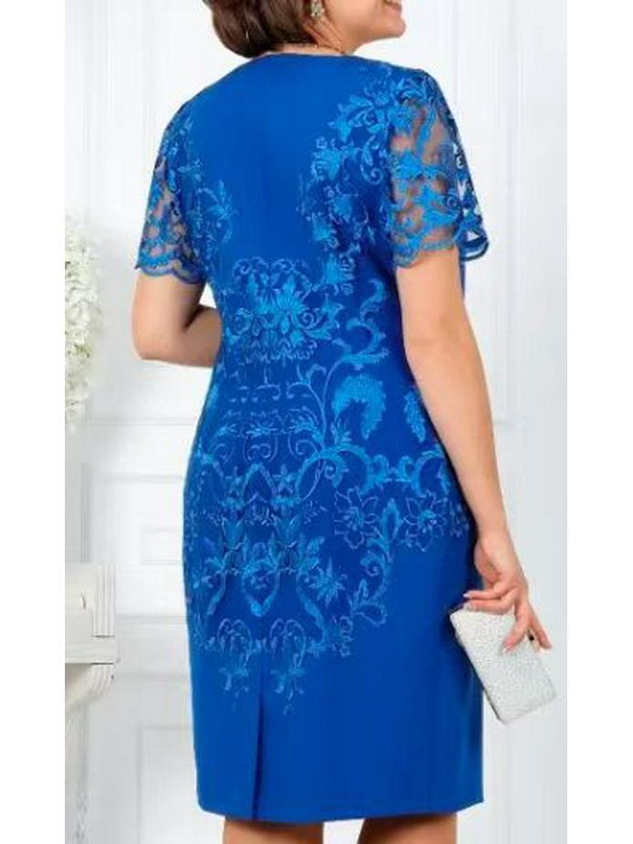 Lace Stitching Short Sleeve Two-Piece Evening Dress - Summer Fashion Trend