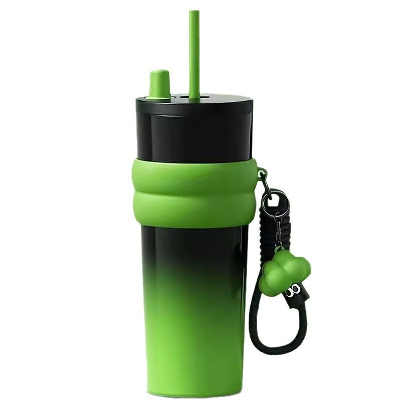 New Bingba Cup 111 Stainless Steel Thermos Cup High Value Women's Portable Straw Cup Large Capacity Car Coffee Cup