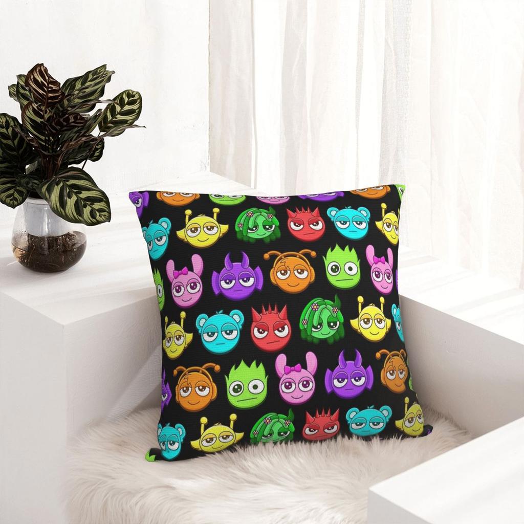 Pillow Cover Sprunki Cute Characters Seamless Pattern Cushion Cover Fashion Pillow Case For Sofa Home Decoration Pillowcases