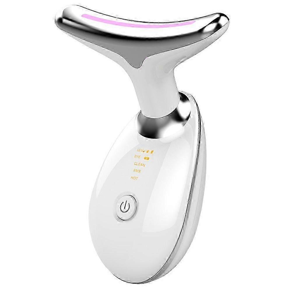 Anti-Wrinkle Face and Neck Massager with LED Light, EMS Vibration, Skin Tightening, Pore Cleansing, Dolphin Tail Design Less