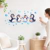 Pinguin Wandaufkleber, Niedliche 4 Glückliche Pinguine Bade-Deko, Selbstklebende Abnehmbare Wandsticker für Badezimmer, Kinderzimmer & Duschwandkunst