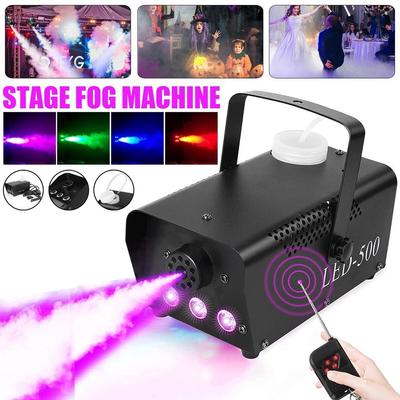 Fog/Smoke Machine W/ Remote RGB LED DJ Thrower DJ Party Family Ball Leisure Parties Light 500W Smoke Thrower