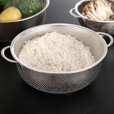 2Pcs Stainless Steel Colander for Draining Or Washing Rice, Fruit And Veggies