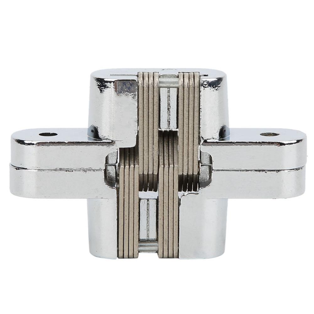 Hidden Door Zinc Alloy Invisible Hinge Silver 180 Degree Cross Door Hinge Concealed Cross Kitchen Cabinet Door