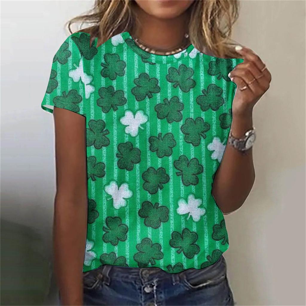 Women's T-shirt 3D Pattern Printed Casual Short Sleeved O-Neck Top Fashionable Street Women's Clothing