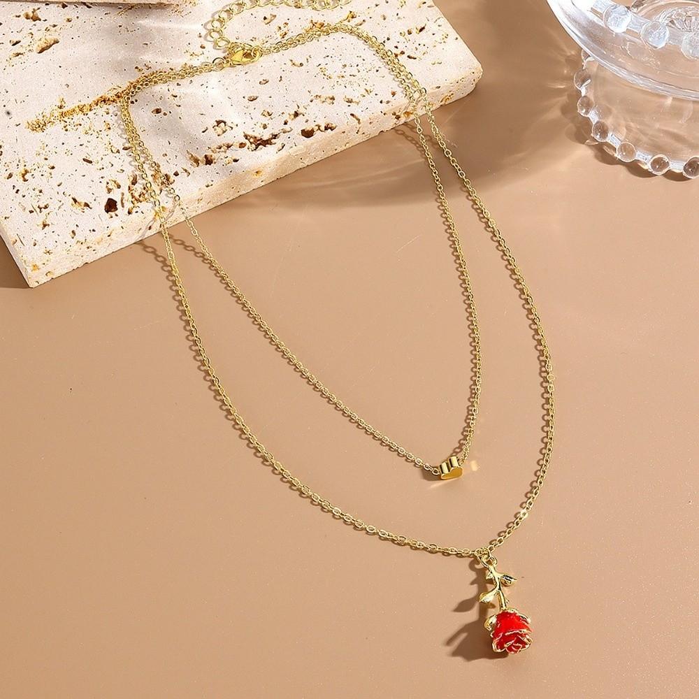 Zinc Zinc Zinc Alloy Necklace Earrings Bracelet Flower Flower Jewelry Luxury Rose Necklace  Wedding