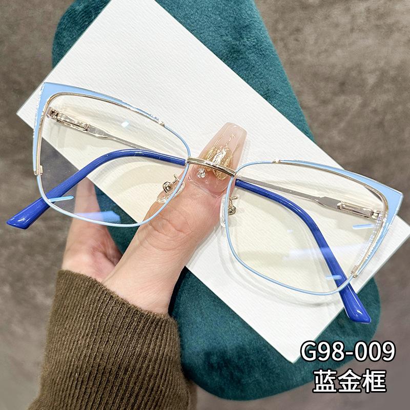 2026New unisex versatile glasses with metal frames, popular online, face-slimming decorative flat lenses, suitable for myopia, natural look