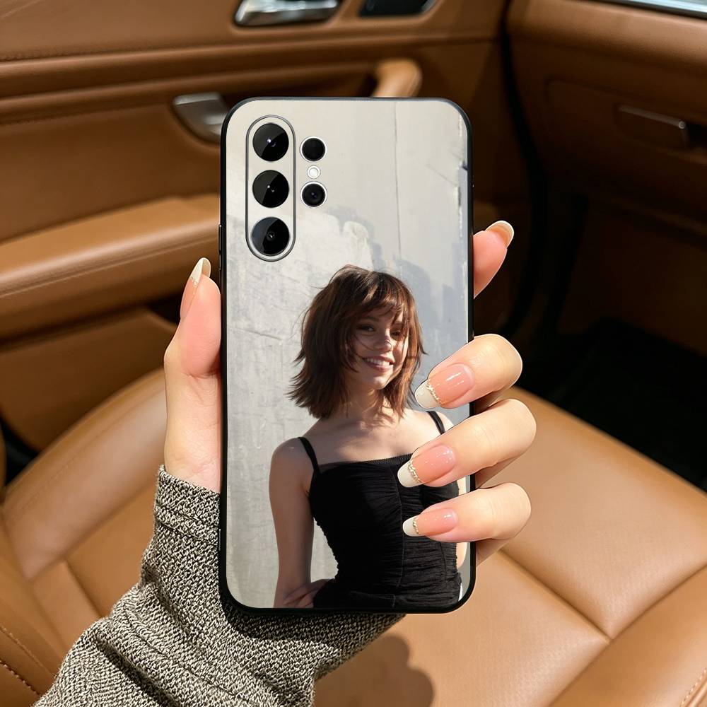 Famous actress-Actress J-Jenna-Ortega Black Soft Silicone Phone Case for Samsung Ultra S25, S24, S21, S22, S23, S30, Plus, Lite