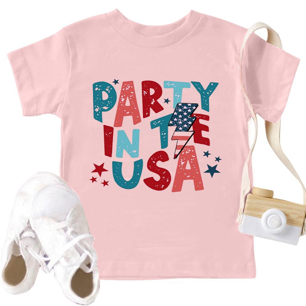 Toddler Girl Boy T-Shirts Kids Top Boys And Girls Printed Short Sleeved T-shirt