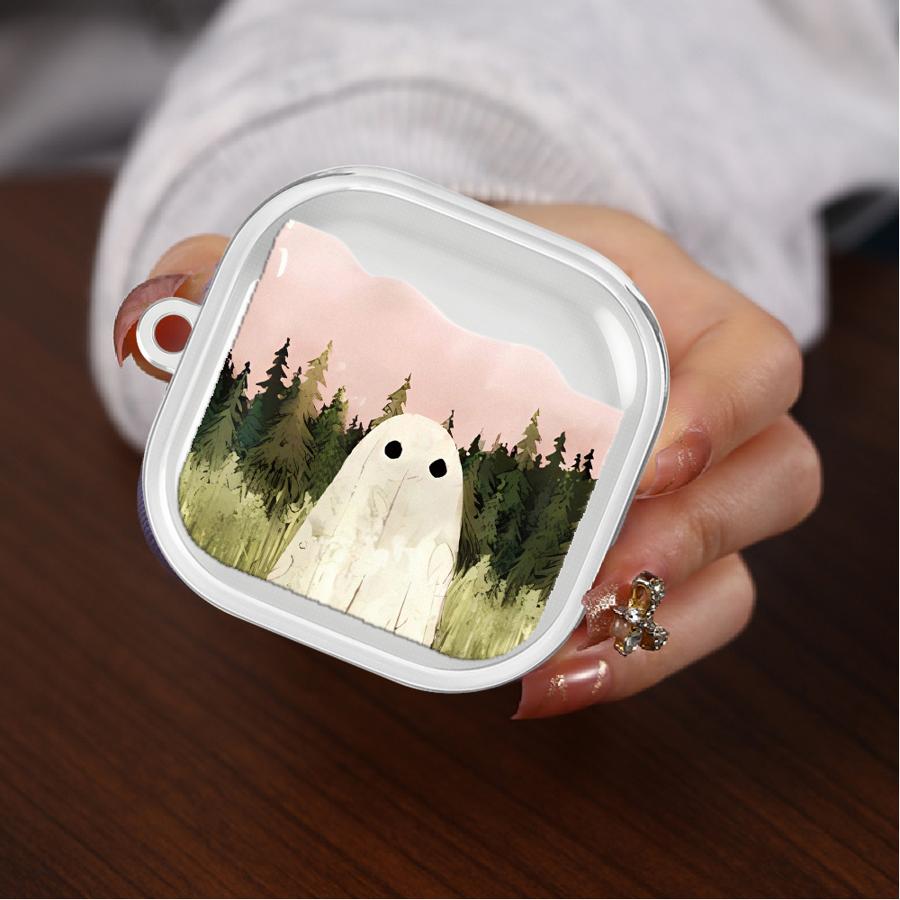 Oil Painting Ghost Case For Samsung Galaxy Buds 3 FE 3Pro 4 Pro Live 4Pro 2Pro 2 Clear Earphone Cases Cover With Hook