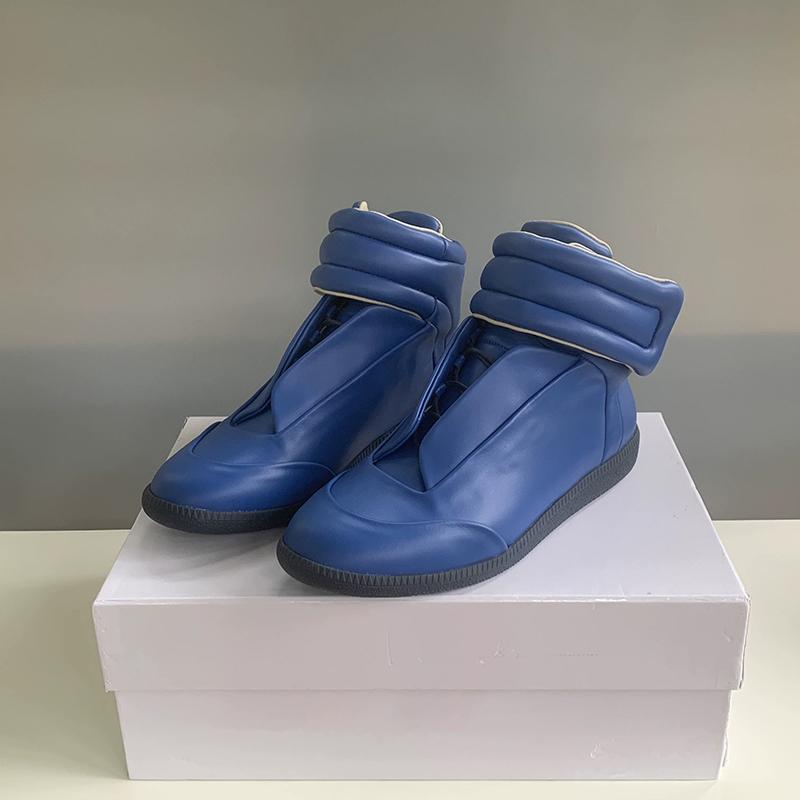 Unisex Buty Wysokie ze Skóry Naturalnej Męskie Sznurowane Buty do Chodzenia Płaskie Codzienne Buty Sportowe Zapięcie na Rzepy Buty na Kostkę Outdoor
