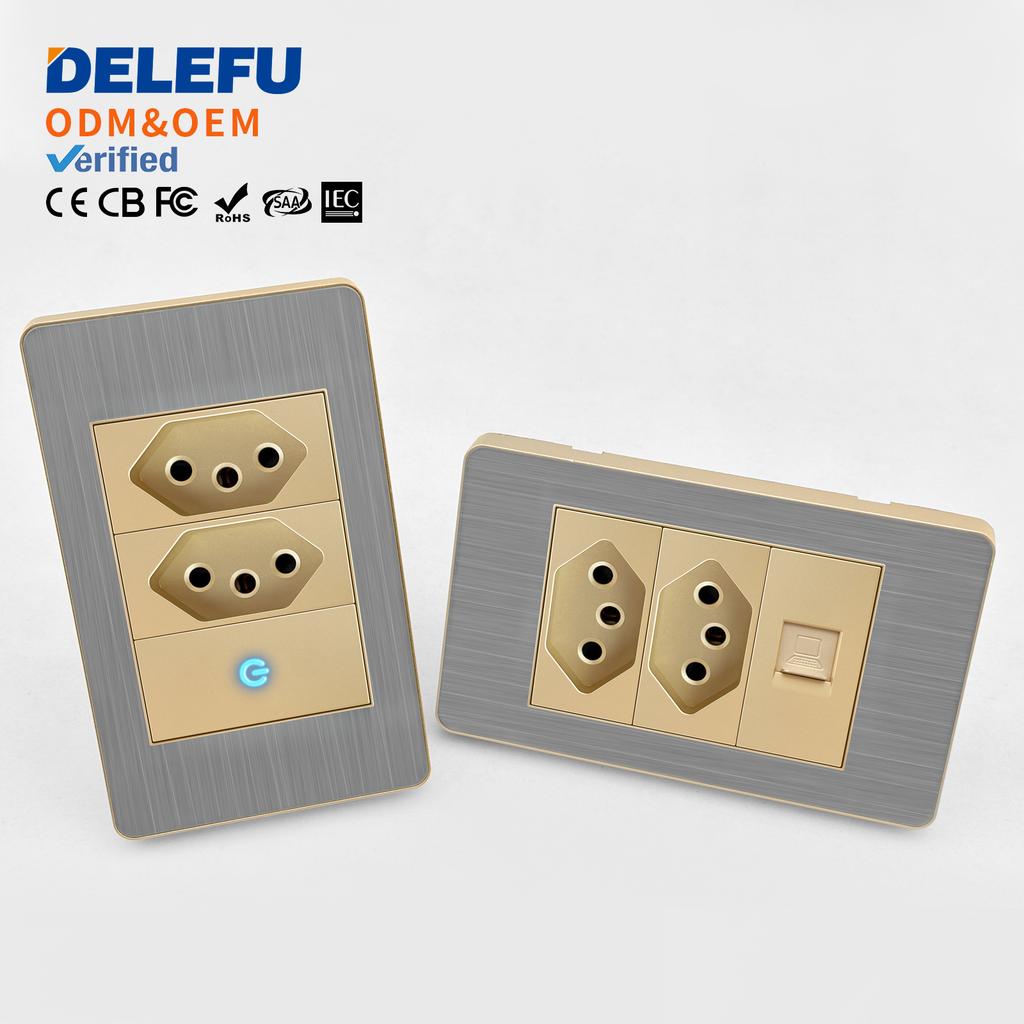 DELEFU Brazilian Model 118 Type 10A/20A Stainless Steel Gray Surface Gold-Plated USB Type-C Connector 20W Fast Durable PC